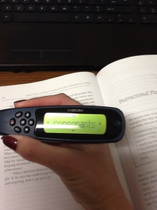 Reading Pen Displaying a Single Word